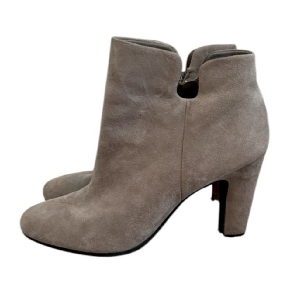 Sam Edelman Suede Ankle Boots – Taupe / Beige – Block Heel Booties – Size 10
